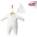 Myroka Patikli Baskılı Tulum Krem - 001-Krem - 6 - 9 Ay