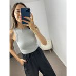 Myrum Butik Gri Halter Yaka Fitilli Atlet M