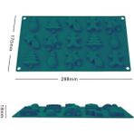 MYS Silicone Medy Pratik Silikon Yılbaşı Temalı 15'li Kek, Çikolata, Mum, Sabun Kalıbı - Koyu Yeşil