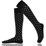 Mysocks Üniseks diz çorabı, uzun çorap, puantiyeli tasarım Siyah 42-46