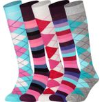 Mysocks Unisex Diz Yüksek Puantiyeli Çorap, 5 Pairs Çoklu Tasarım 751, 8-11