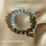 Mysteria Design Doğaltaş Akuamarin ve Elektro Akik Bileklik