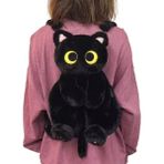 Mysterious1 40CM Kawaii Büyük Gözlü Kedi Peluş Oyuncak Sırt Çantası Sevimli Büyük Kapasiteli Doldurulmuş Hayvan Çantası (Yurt Dışından) - 31cm-50cm