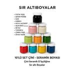 MYSTERY 10 Renk Sır Altı Çini Seramik Boyaları 10 Renk 40cc. 900-1100 Derece