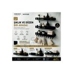 MYSTERY Banyo ve mutfak Düzenleyici Askılıklı Duş Rafı 3lü Set Şampuanlık Havlu Organizer 40x10cm