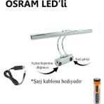 Mystery Osram LED Flüt Şarjlı Pilli Koridor Günışığı Ledli Tablo Kuğu Duvar Aplik Şarjlı Pilli - beyazışık(6500) - Krom