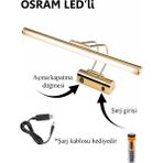 Mystery Osram LED Flüt Şarjlı Pilli Koridor Günışığı Ledli Tablo Kuğu Duvar Aplik Şarjlı Pilli - günışığı(3000) - Altın