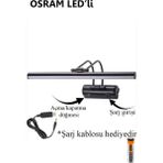 Mystery Osram LED Flüt Şarjlı Pilli Koridor Günışığı Ledli Tablo Kuğu Duvar Aplik Şarjlı Pilli - günışığı(3000) - Siyah