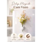 Mystoray Dolap Magneti Cam Vazo Mıknatıslı Vazo Yapay Çiçekli Buzdolabı Süsü Dekoratif Mutfak -ÇİÇEK DAHİL-!