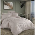 Mystory Home Collection Ekru Pamuk Saten Çift Kişilik Nevresim Takımı - 220 x 240 cm
