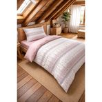 MYSTORY HOME COLLECTION Tek Kişilik Lastikli Çarşaflı Nevresim Takımı Pudra