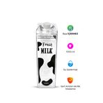 mystylee MYSTYLE FM-27 Mika Süt Şişesi 1000 ml | İnek Desenli, Kapaklı, Cam Görünümlü Dayanıklı Tasarım