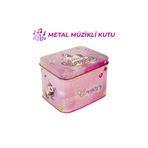 mystylee Unicorn Metal Müzikli Kutu | Kurmalı Sevimli Unicorn Temalı Dekoratif Hediye Kutusu 10,5x8,5x9 cm