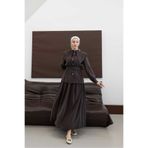 MYSUİT BEBEK YAKA KEMERLİ PREMİUM TENCEL KUMAŞ TUNİK ETEK TAKIM