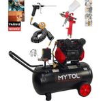 Mytol 50 Litre Yağsız Sessiz Hava Kompresörü Kaliteli Üstten Depolu 15 Metre Hortum