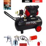MYTOL 50 Litre Yağsız Sessiz Kompresör 1.5 HP 8 Bar Basınç ile Uzun Süreli Kullanım için İdeal