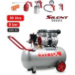 Mytol 50 Lt Sessiz Hava Kompresörü EWS50B 8 Bar 1 Hp Yağsız Motor Gücü ile Yüksek Performans