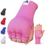 Mytra Fusion Boks Eldivenleri Altında Uzun Askısız Hızlı Kolay Jel Boks Sargılarıyla Dolgulu Erkek ve Kadın MMA, Muay Thai, Kickboks, Boks ve Dövüş Sanatları için Elastik Boks Sargısı (Pink, L/XL)