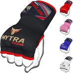 Mytra Fusion Çocuk Boks Eldivenleri, 76cm Uzun Askılı Jel Yastıklı Sargı - MMA, Muay Thai, Kickboks ve Dövüş Sanatları İçin Elastik Sargı (Siyah)