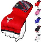 Mytra Fusion Çocuk Boks Eldivenleri Altında 76cm Uzun Çabuk Açılan Askılara Sahip Jel Yastıklı Boks Sargısı, MMA, Muay Thai, Kickboks, Boks ve Dövüş Sanatları için Elastik Boks Sargısı (Red)