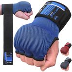 Mytra Fusion Jel Dolgulu Boks Eldivenleri El Sargıları 80 cm Uzunluğunda Elastik Bilek Kayışları Erkekler ve Kadınlar için MMA, Muay Thai, Kickboks, Yumruk ve Dövüş Sanatları için (Blue/Black, L/XL)