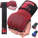 Mytra Fusion Jel Dolgulu Boks Eldivenleri El Sargıları 80 cm Uzunluğunda Elastik Bilek Kayışları Erkekler ve Kadınlar için MMA, Muay Thai, Kickboks, Yumruk ve Dövüş Sanatları için (Red/Black, L/XL)