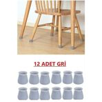 mywarehouse 12 adet Silikon Sandalye ve Masa Ayağı Koruyucu Gri Renk
