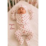 MYZİ STORE Bebek Çocuk 5 li Set Takım%100 Pamuk Bebek Kıyafeti 0-3 Ay Boy 50-58 cm Ekru 3