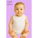 MYZİ STORE Bebek Yenidoğan Askılı Basic Bisiklet Yaka%100 Pamuk Atlet Çıtçıtlı Badi Body Ekru 6-9 AY