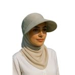 MYZİ STORE Kadın Gölgelikli Bone Şapka - Vizörlü Yazlık Tesettür Şapka Bej (BEDEN AYARLI) Gri Standart