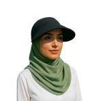 MYZİ STORE Kadın Gölgelikli Bone Şapka - Vizörlü Yazlık Tesettür Şapka Bej (BEDEN AYARLI) Siyah Standart