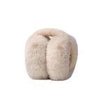 MYZİ STORE KADIN KATLANABİLİR PELUŞ KULAKLIK ISITICI SOĞUKTAN KORUYUCU SOFT KIŞLIK AKSESUAR Vizon Tek Ebat