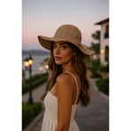 MYZİ STORE Kadın Yazlık Geniş Kenarlı Hasır Plaj Şapkası (BEDEN AYARLANABİLİYOR) Kahverengi Geniş Hasır Standart