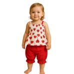 MYZİ STORE Kız Bebek Yenidoğan Salopet Tulum%100 Pamuk Organik Müslin Kırmızı-Beyaz 0-3 AY