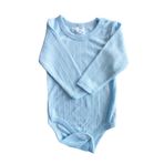 MYZİ STORE Kız Erkek Bebek Kıyafeti%100 Pamuk Uzun Kollu Çıtçıtlı Body Badi Zıbın Mavi 6-9