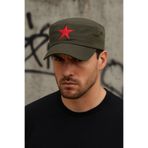 MYZİ STORE Koton Castro Şapka Nefes Alabilen Kumaş Streetwear Castro Kırmızı Yıldız Detayıyla