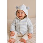 MYZİ STORE Triko Kapüşonlu Çift Katlı Kız - Erkek Bebek Hırka 12356