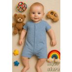 MYZİ STORE Yenidoğan Bebek %100 Pamuk Kırçıllı Desenli Yazlık Tulum