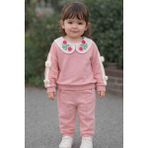 MZ Kız Çocuk Çiçek Detaylı Eşofman Takımı (2 Parça) - 3 - 4 Yaş - 002-Pembe