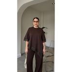 Mzr Collection KADIN DANTEL DETAYLI ASİMETRİK T-SHIRTH