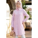 N.S NEVA STYLE Düğmeli Pembe Tesettür Tunik 11751P