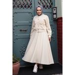 N.S NEVA STYLE Düğmeli Taş Tesettür Etekli İkili Takım 12261TAS