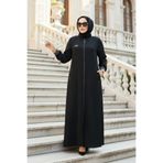N.S NEVA STYLE Fermuarlı Siyah Tesettür Ferace 26371S