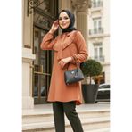 N.S NEVA STYLE Fırfır Detaylı Taba Tesettür Tunik 6682TB