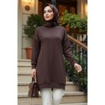 N.S NEVA STYLE Koyu Kahverengi Tesettür Tunik 30644KKH