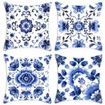 n Su Geçirmez Yastık Kılıfları 45 x 45 cm 4'lü Set Dekoratif Yastık Kılıfı Çift Taraflı Mandala Baskılı Dış Mekan Veranda Bahçe Kanepe Yatak Sandalyesi için - Keten Malzeme