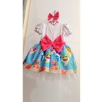 Na Addesign Baby Shark Tüylü ve Tüllü Kabarık Tasarım Mavi 5-6 Yaş Kız Çocuk Elbise