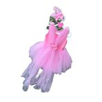 NA ADDESIGN Kız Çocuk Pembe Kabarık Tüllü Tasarım Abiye Elbise Pembe 7-8 Yaş