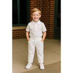 nacar çarşı Erkek Çocuk Beyaz Esnek Bel Lastikli Pantolon 23 Nisan 29 Ekim Gösteri Kıyafeti