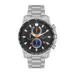 Nacar Safir Cam Spor Gümüş - Siyah Erkek Kol Saati Nc08-290023-Abm